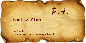 Panitz Alma névjegykártya